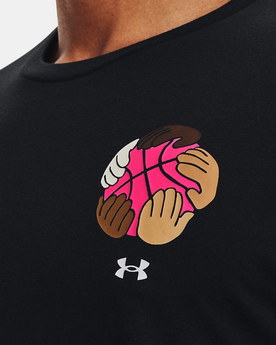 Men's UA Basketball Assists Short Sleeve, Black, pdpMainDesktop image number 3
